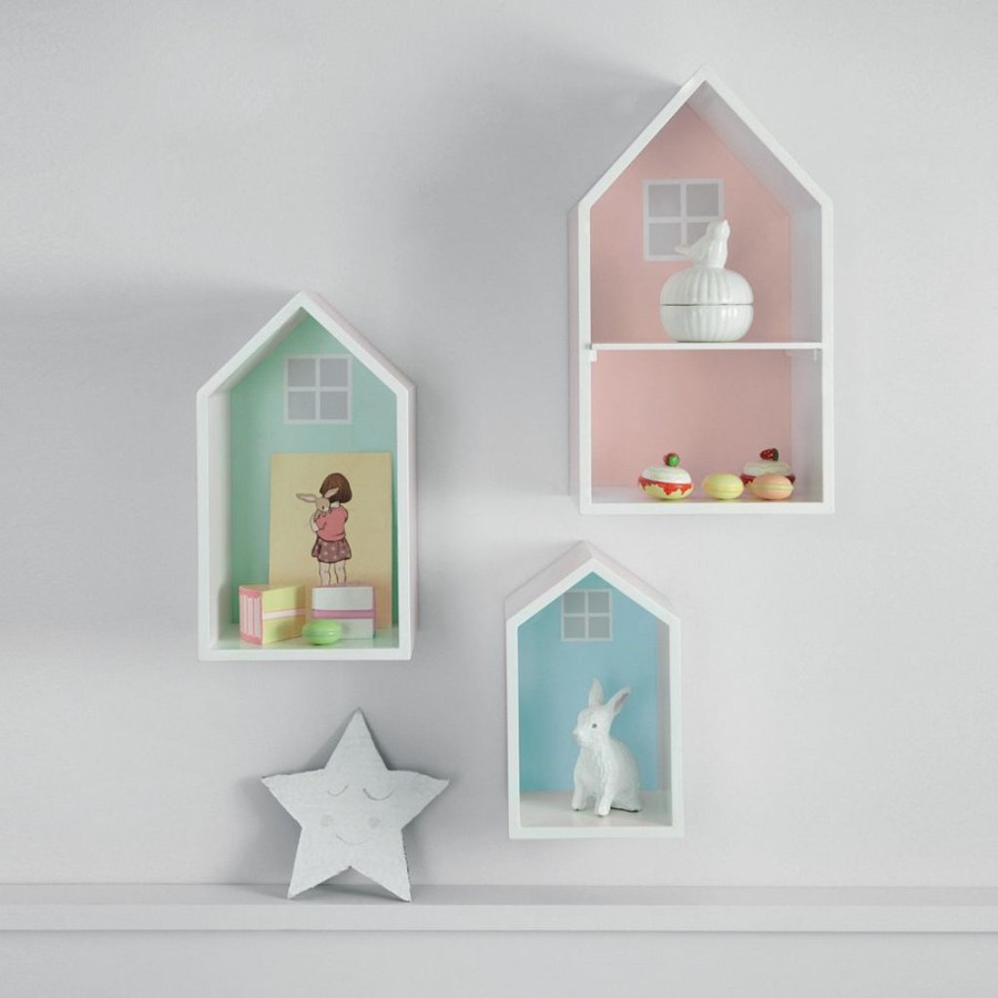 Storage Great Little Trading Co. Small Storage | Townhouse Wall Shelves, Pastels Multi