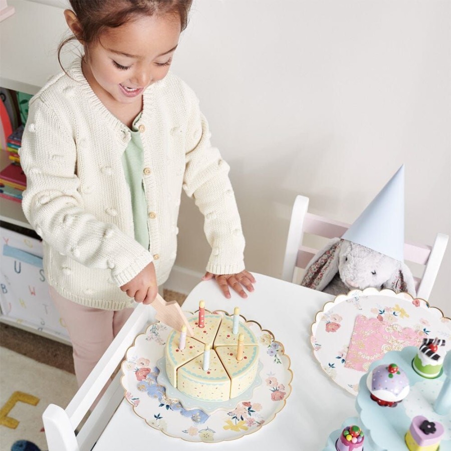 Toys Great Little Trading Co. Play Kitchen Range | Wooden Rainbow Birthday Cake Multi