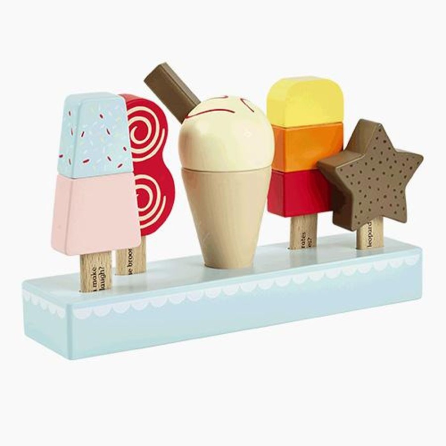 Toys Great Little Trading Co. Play Shops & Cafes | Wooden Lollies & Ice Cream Set (Set Of 5)