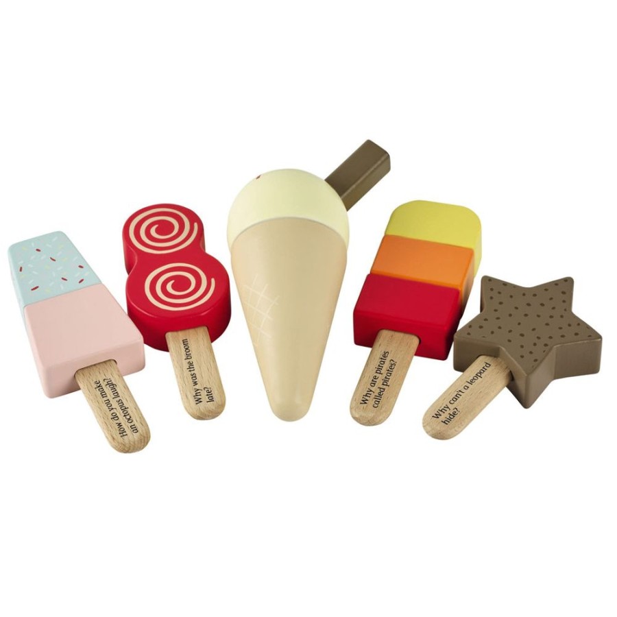 Toys Great Little Trading Co. Play Shops & Cafes | Wooden Lollies & Ice Cream Set (Set Of 5)