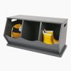 Storage Great Little Trading Co. Storage Benches | Triple Stacking Wooden Toy Storage Trunk, Charcoal Charcoal Grey