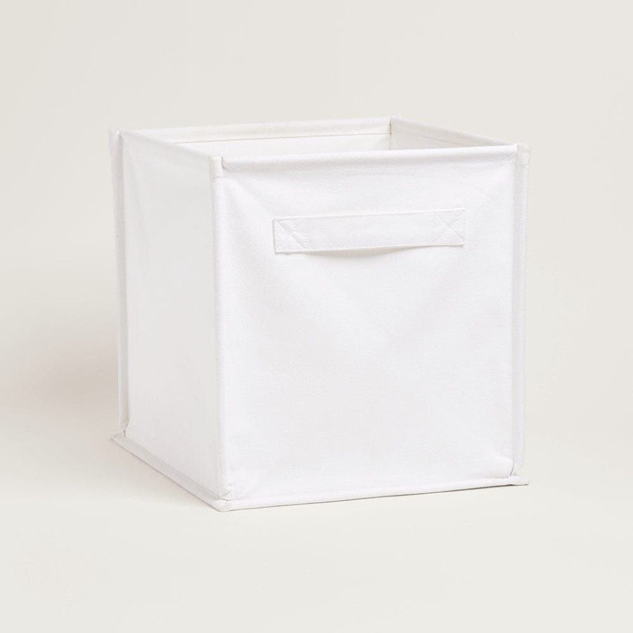 Accessories Great Little Trading Co. Nursery Accessories | Canvas Storage Cube, White