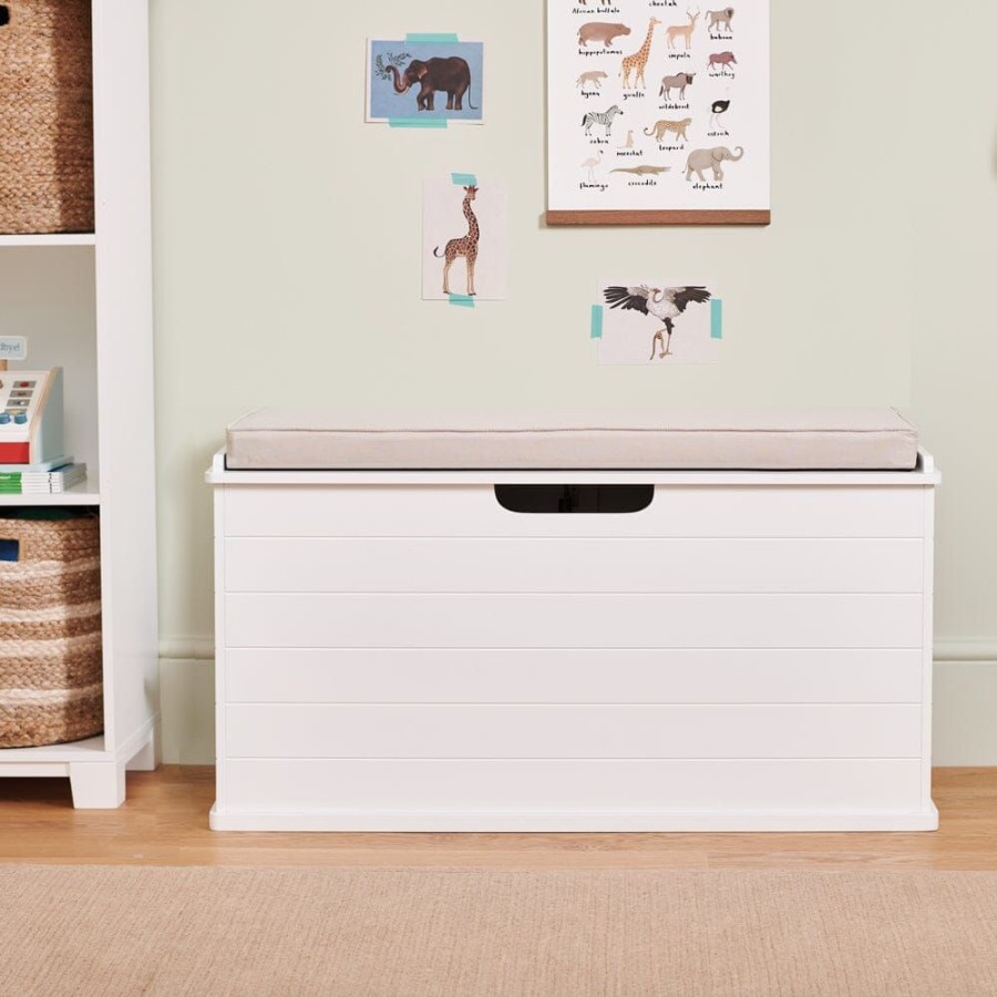 Storage Great Little Trading Co. Storage Furniture | Large Wooden Toy Box Seat Bench, Natural Bright White