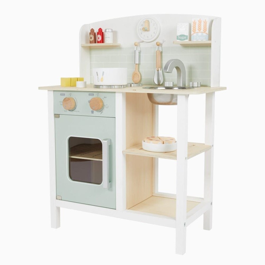 Toys Great Little Trading Co. Play Kitchen Range | Let'S Bake Wooden Play Kitchen Set, Mint Multi