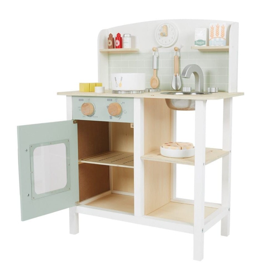 Toys Great Little Trading Co. Play Kitchen Range | Let'S Bake Wooden Play Kitchen Set, Mint Multi