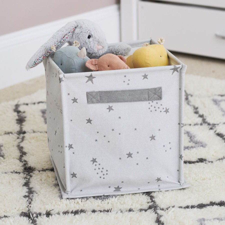 Storage Great Little Trading Co. Storage Baskets & Cubes | Canvas Storage Cube, Scattered Stars Grey