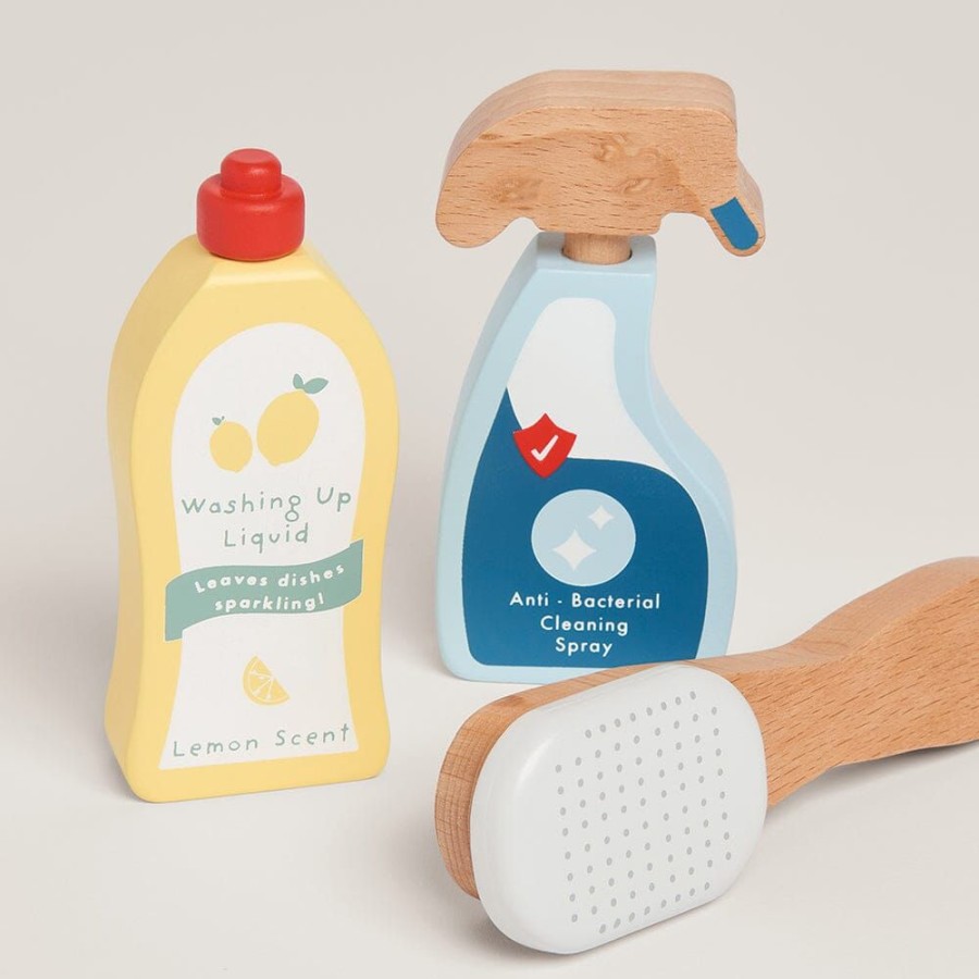 Toys Great Little Trading Co. Play Kitchen Range | Wooden Cleaning Accessories