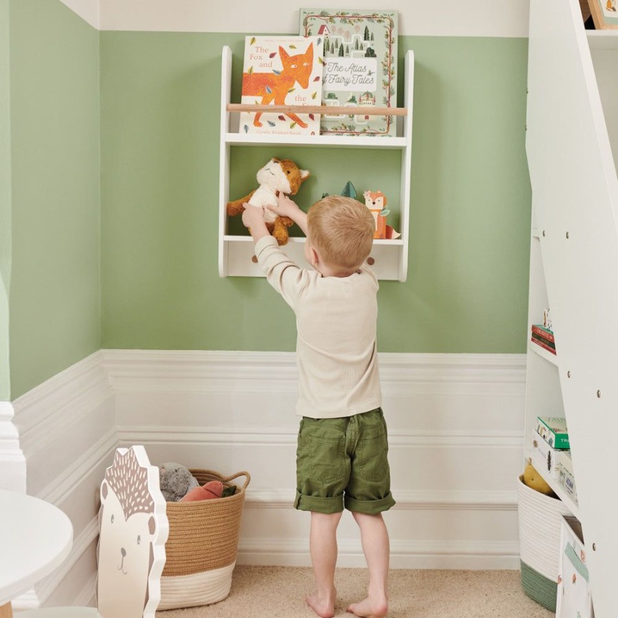 Storage Great Little Trading Co. Bedroom Storage | Floating Display Wall Shelf With Pegs White