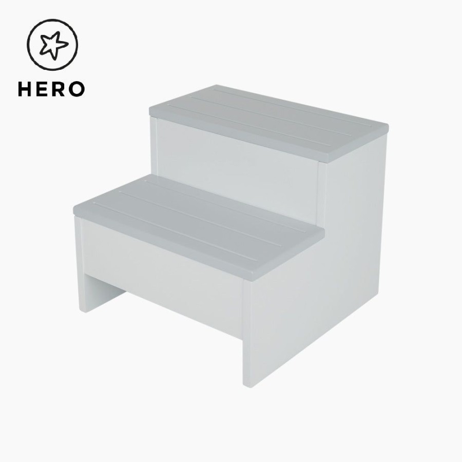 Beds & Mattresses Great Little Trading Co. Nursery Furniture | Children'S Step Stool White & Grey