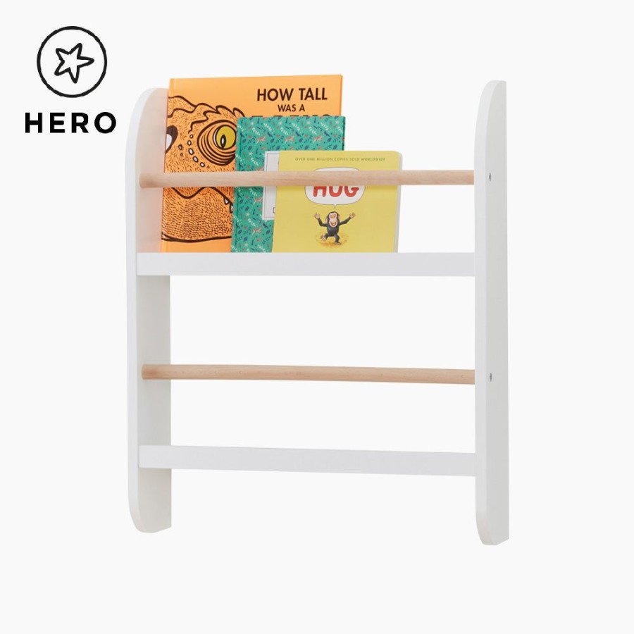 Storage Great Little Trading Co. Wall Shelves & Hooks | Greenaway Mini Bookcase, White/Natural Bright White