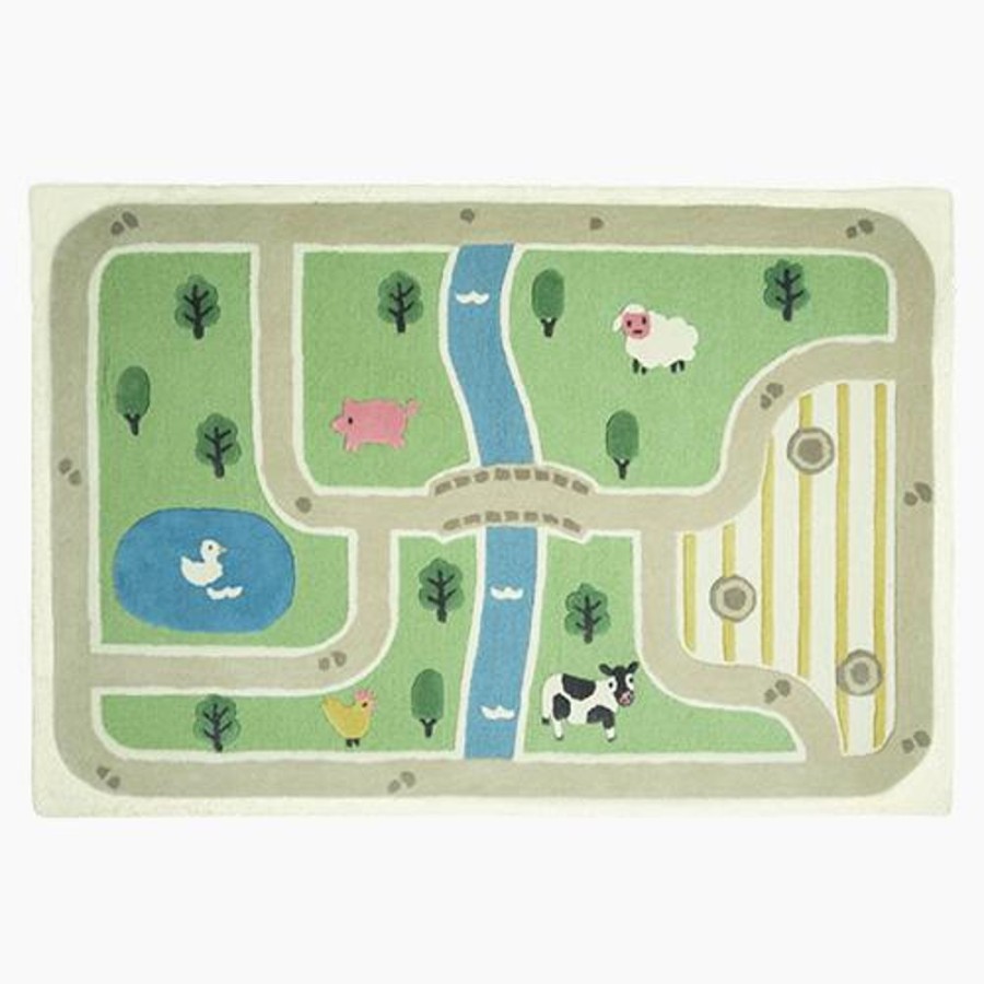 Accessories Great Little Trading Co. Nursery Accessories | Day At The Farm Rug, 180 X 120 (Cm) Multi