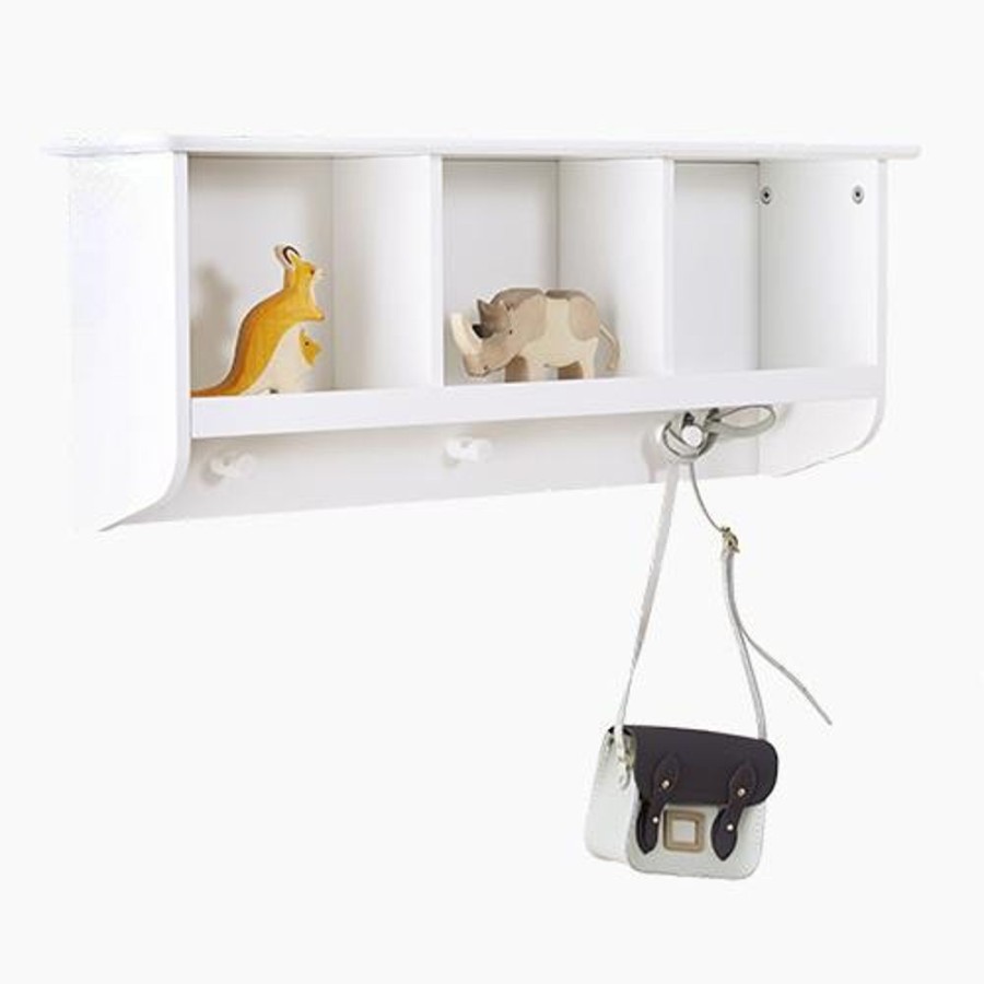 Storage Great Little Trading Co. Wall Shelves & Hooks | Floating Pigeonhole Wall Shelf With Hooks In White