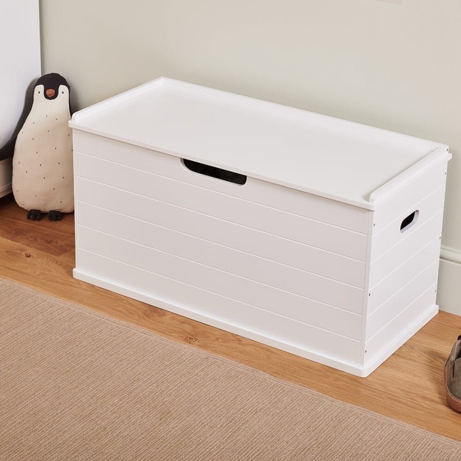 Storage Great Little Trading Co. Storage Benches | Large Wooden Toy Box Seat Bench, Bright White