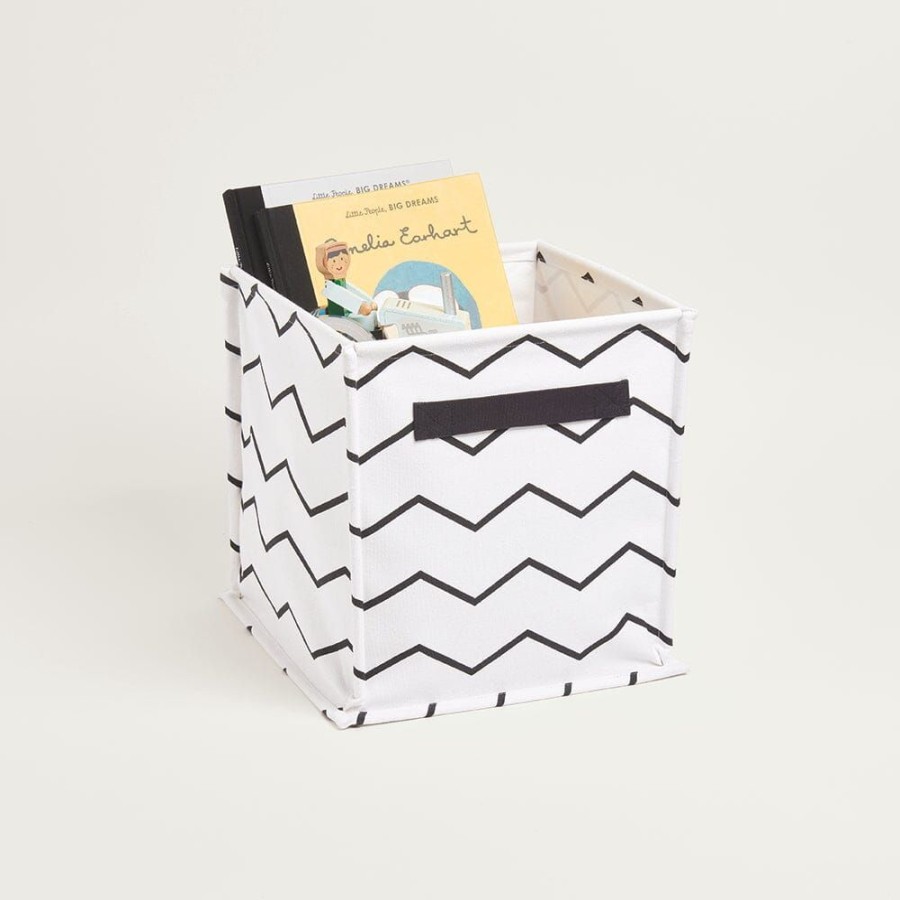 Storage Great Little Trading Co. Storage Baskets & Cubes | Canvas Storage Cube, Zigzag Black & White