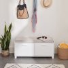 Storage Great Little Trading Co. Storage Furniture | Blake Storage Bench Set, White With Cushion Natural