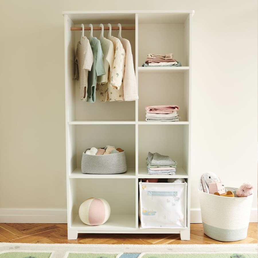 Beds & Mattresses Great Little Trading Co. Nursery Furniture | Open Wardrobe & Storage Unit White