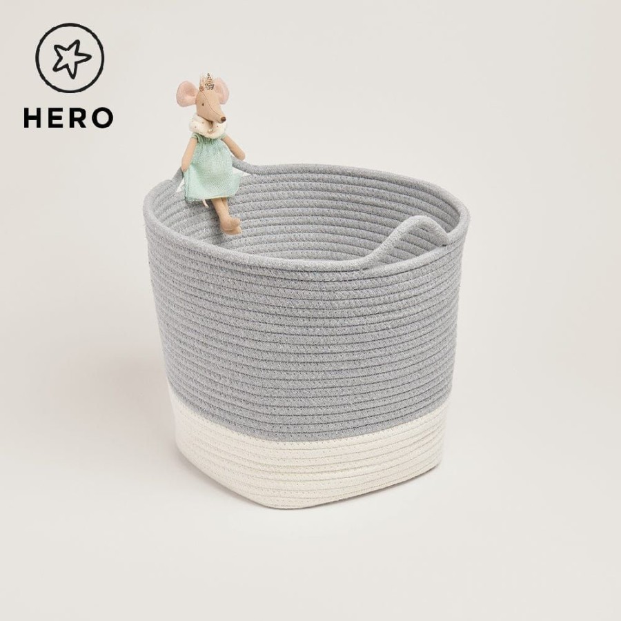 Storage Great Little Trading Co. Storage Baskets & Cubes | Rope Storage Basket, Ivory Grey