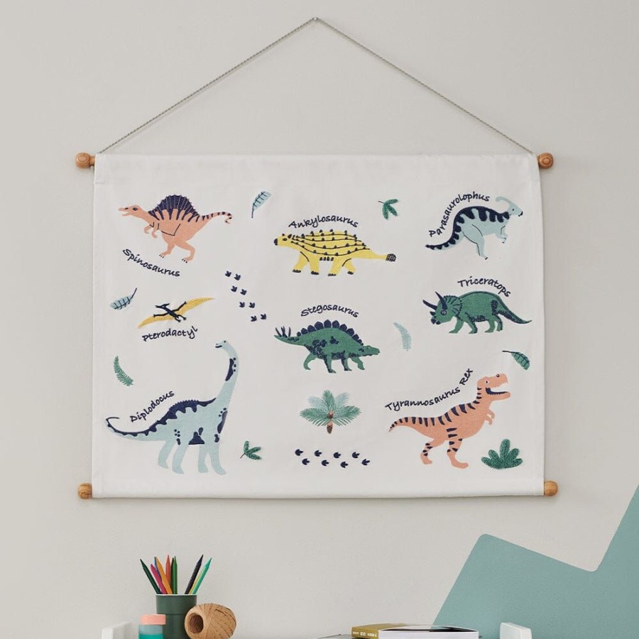 Nursery Great Little Trading Co. Wall Decor | Wall Hanging, Dinosaur Explorer White