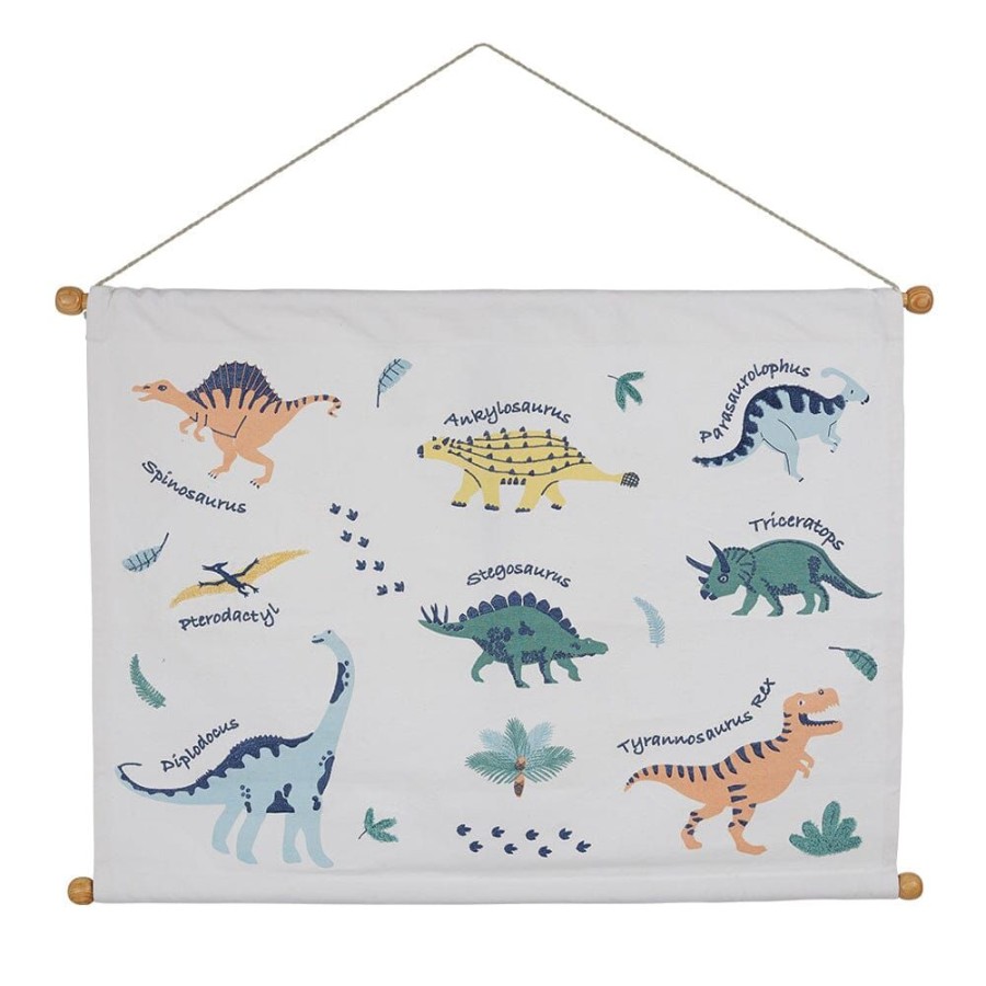 Nursery Great Little Trading Co. Wall Decor | Wall Hanging, Dinosaur Explorer White