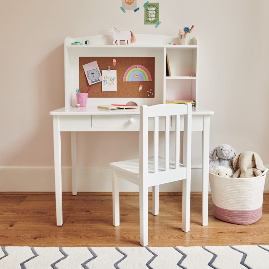 Furniture Great Little Trading Co. Tables & Play Tables | Junior Whittington Wooden Desk Chair, White Bright White