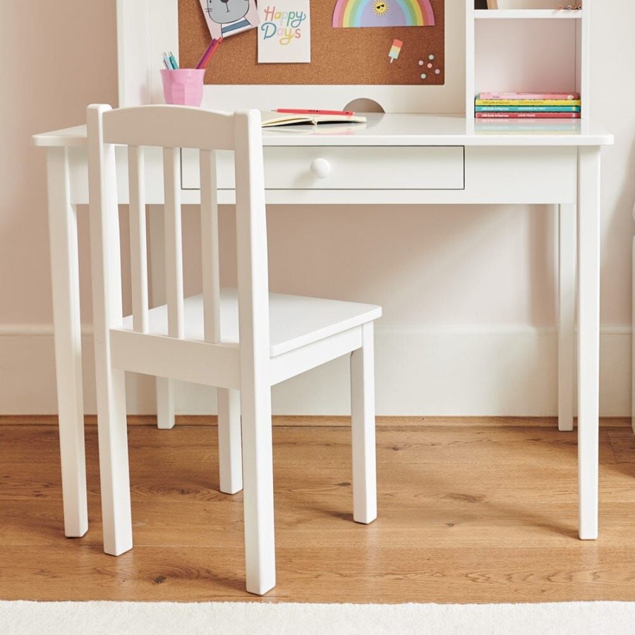 Furniture Great Little Trading Co. Tables & Play Tables | Junior Whittington Wooden Desk Chair, White Bright White