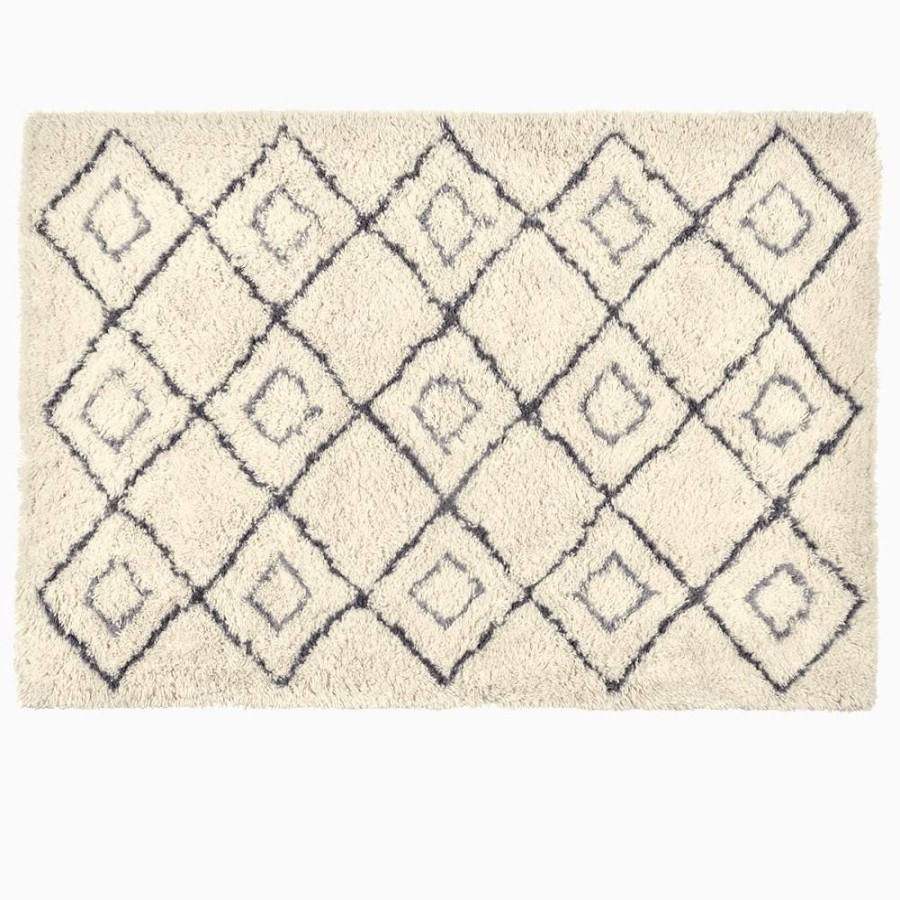 Accessories Great Little Trading Co. Rugs | Sketch Berber Rug, 180 X 120 (Cm) Ivory & Charcoal Grey