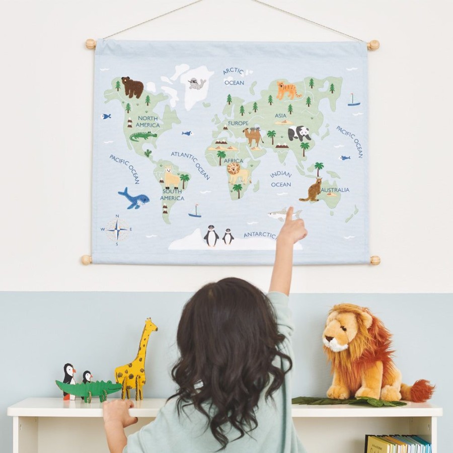 Nursery Great Little Trading Co. Wall Decor | Wall Hanging, Around The World Blue