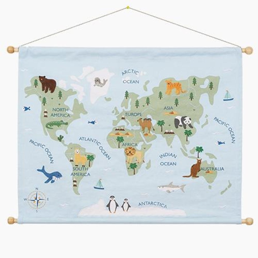 Nursery Great Little Trading Co. Wall Decor | Wall Hanging, Around The World Blue