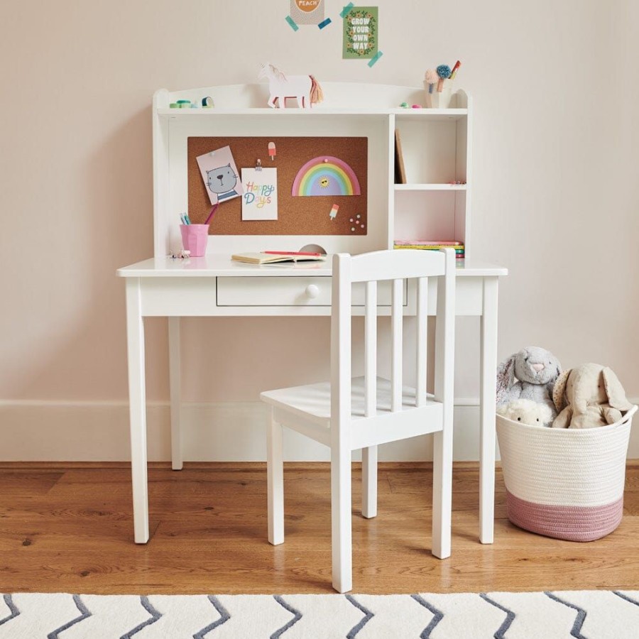 Furniture Great Little Trading Co. Desks & Accessories | Junior Whittington Wooden Desk Chair, White Bright White