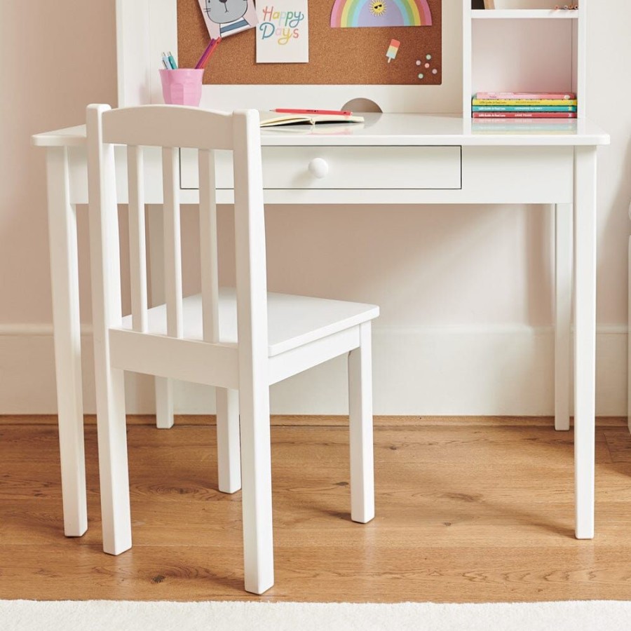 Furniture Great Little Trading Co. Desks & Accessories | Junior Whittington Wooden Desk Chair, White Bright White