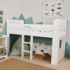 Furniture Great Little Trading Co. Beds | Paddington Mid Sleeper Bed With Play & Storage Space Bright White