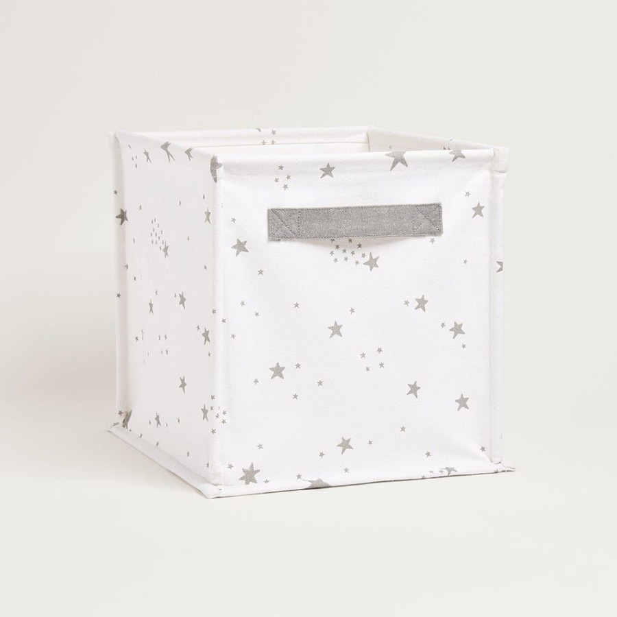 Storage Great Little Trading Co. Storage Baskets & Cubes | Canvas Storage Cube, Scattered Stars White