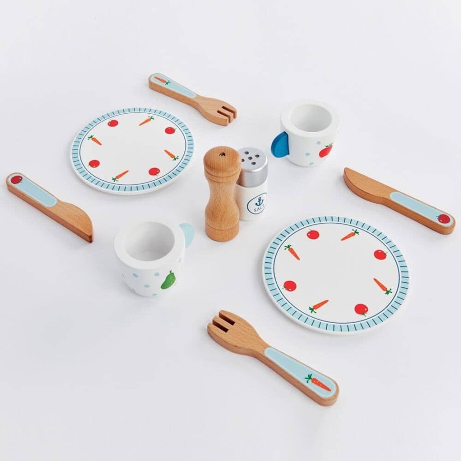 Toys Great Little Trading Co. Play Kitchen Range | Wooden Toy Dinner Set Multi