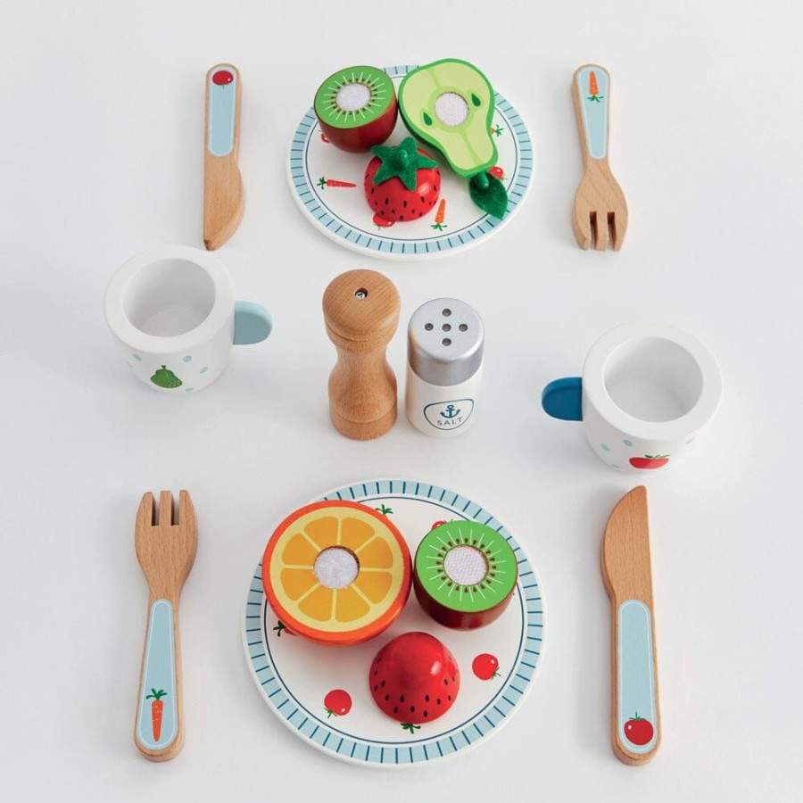 Toys Great Little Trading Co. Play Kitchen Range | Wooden Toy Dinner Set Multi