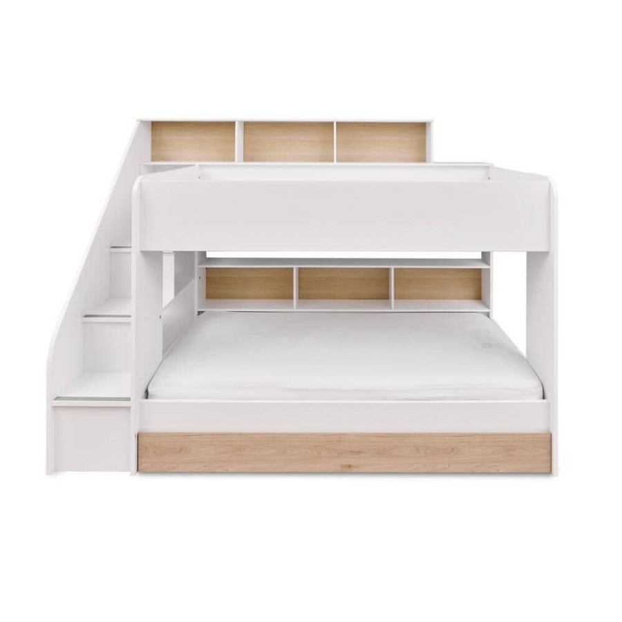 Beds & Mattresses PARISOT Bunk Beds | Pioneer Storage Bunk Bed & Underbed Truckle White & Oak