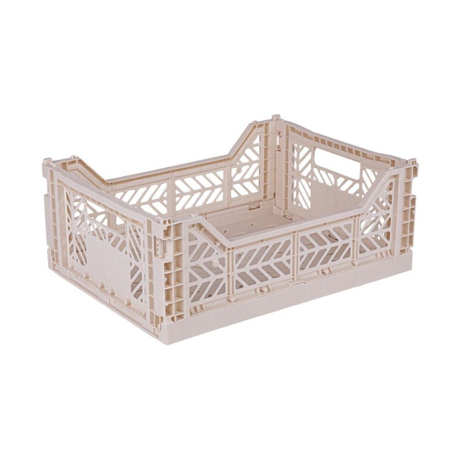 Storage Great Little Trading Co. Small Storage | Aykasa Midi Folding Crate, Coconut Milk Off-White