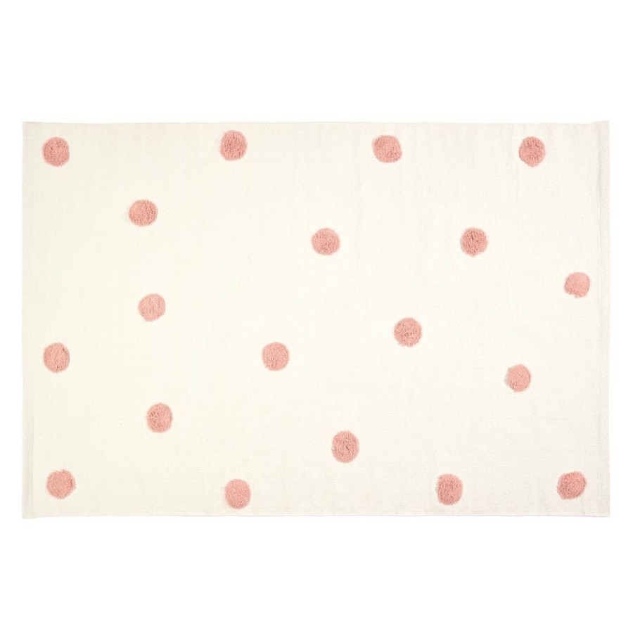 Accessories Great Little Trading Co. Rugs | Pink Spot Rug, 180 X 120 (Cm) White