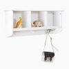 Accessories Great Little Trading Co. Nursery Accessories | Floating Pigeonhole Wall Shelf With Hooks In White