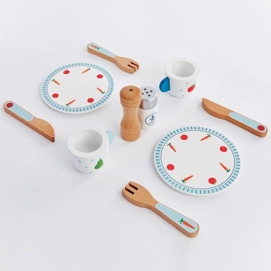 Toys Great Little Trading Co. Play Food | Wooden Toy Dinner Set Multi