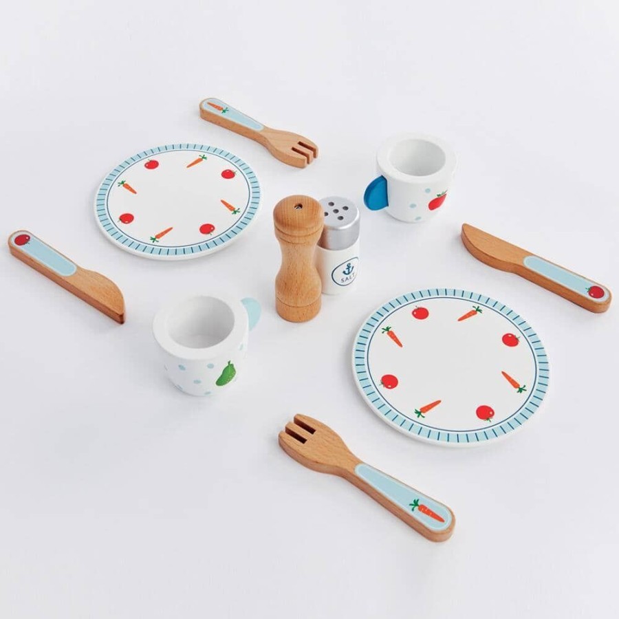 Toys Great Little Trading Co. Wooden Toys | Wooden Toy Dinner Set Multi