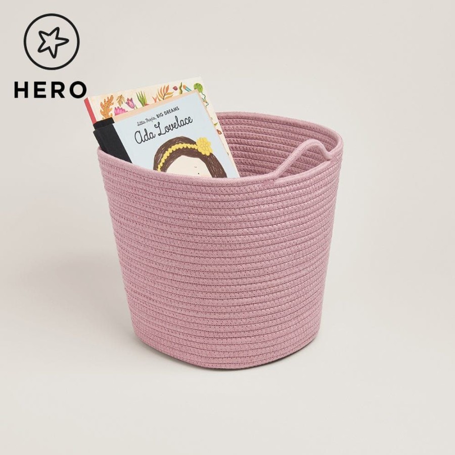 Storage Great Little Trading Co. Storage Baskets & Cubes | Rope Storage Basket, Rose Pink