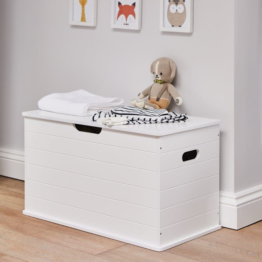 Nursery Great Little Trading Co. Nursery Storage | Small Wooden Toy Box, White Bright White