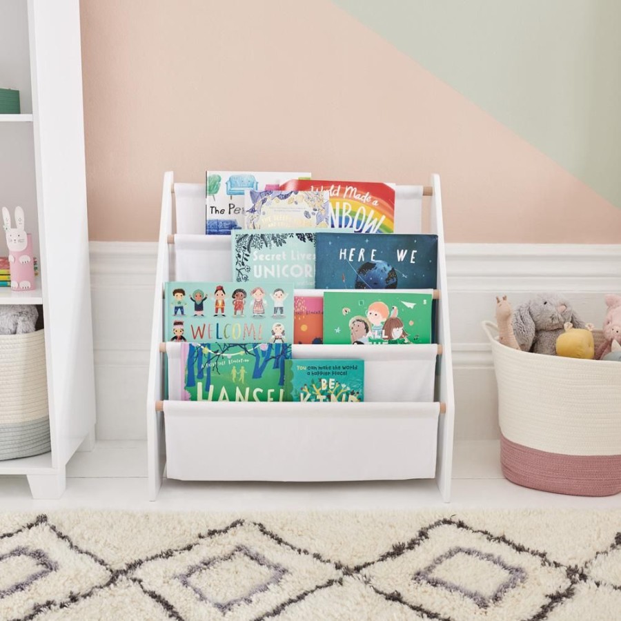 Beds & Mattresses Great Little Trading Co. Nursery Furniture | Fabric Sling Bookcase, White